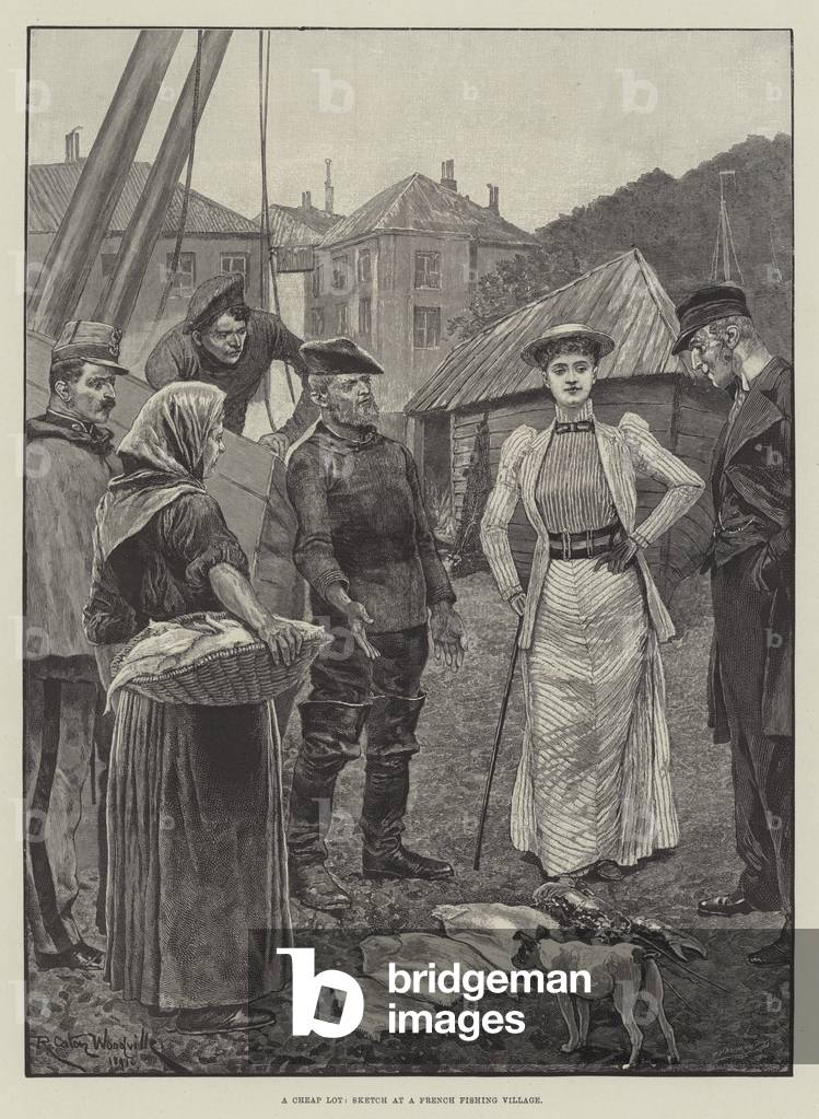 A Cheap Lot, Sketch at a French Fishing Village (engraving)