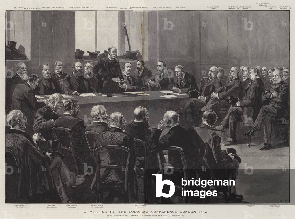 A Meeting of the Colonial Conference, London, 1887 (engraving)