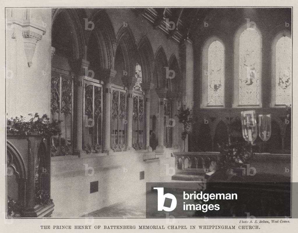 The Prince Henry of Battenberg Memorial Chapel in Whippingham Church (b/w photo)