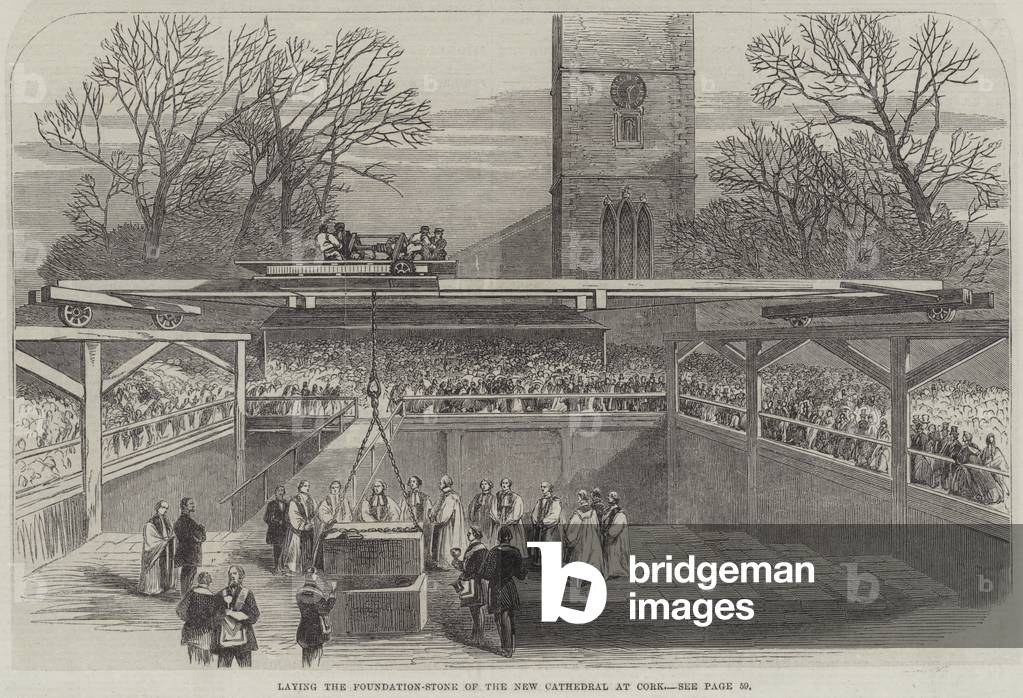 Laying the Foundation-Stone of the New Cathedral at Cork (engraving)