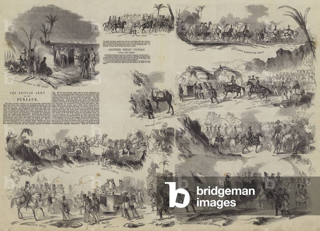 The British Army on the Punjaub (engraving)