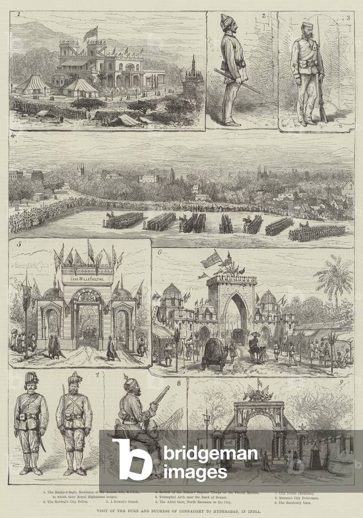 Visit of the Duke and Duchess of Connaught to Hyderabad, in India (engraving)