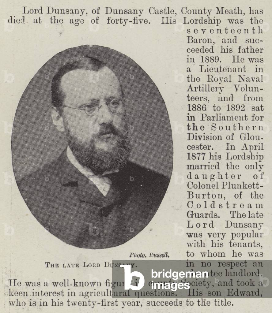 The late Lord Dunsany (b/w photo)