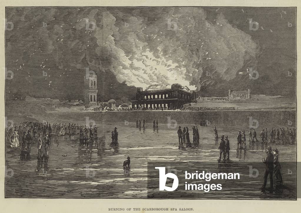 Burning of the Scarborough Spa Saloon (engraving)