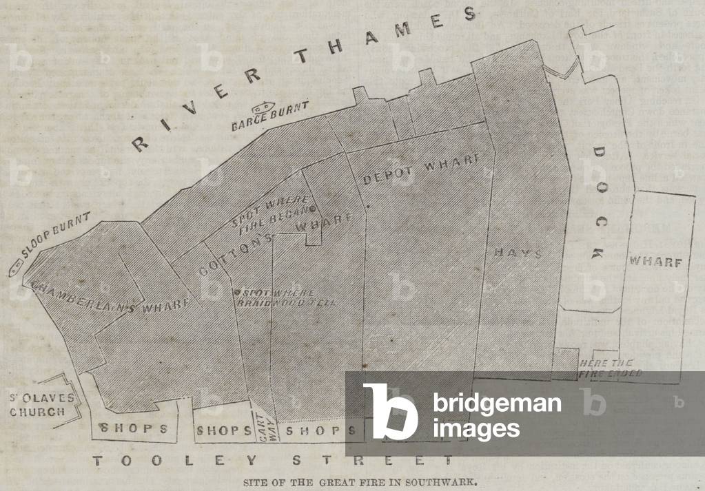 Site of the Great Fire in Southwark (engraving)