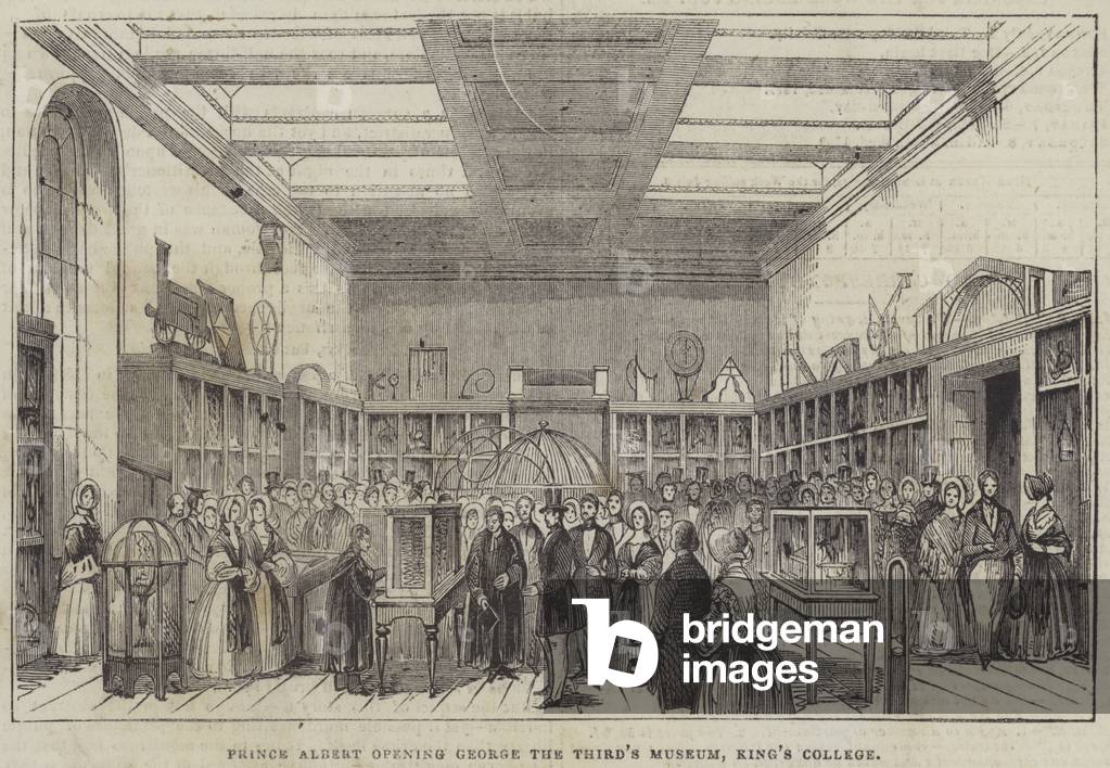 Prince Albert opening George the Third's Museum, King's College (engraving)