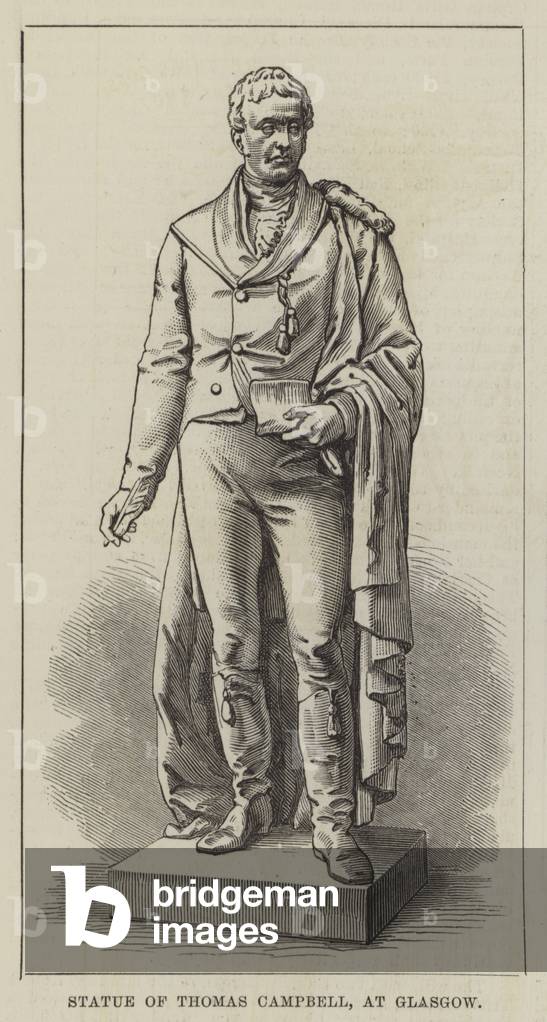 Statue of Thomas Campbell, at Glasgow (engraving)