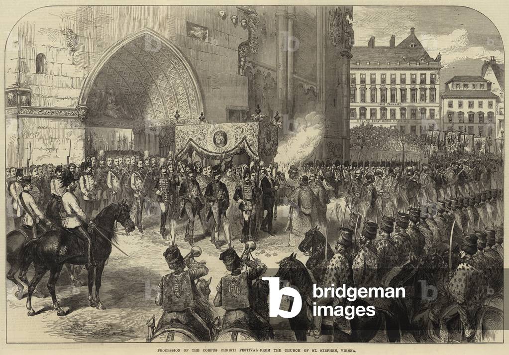 Procession of the Corpus Christi Festival from the Church of St Stephen, Vienna (engraving)