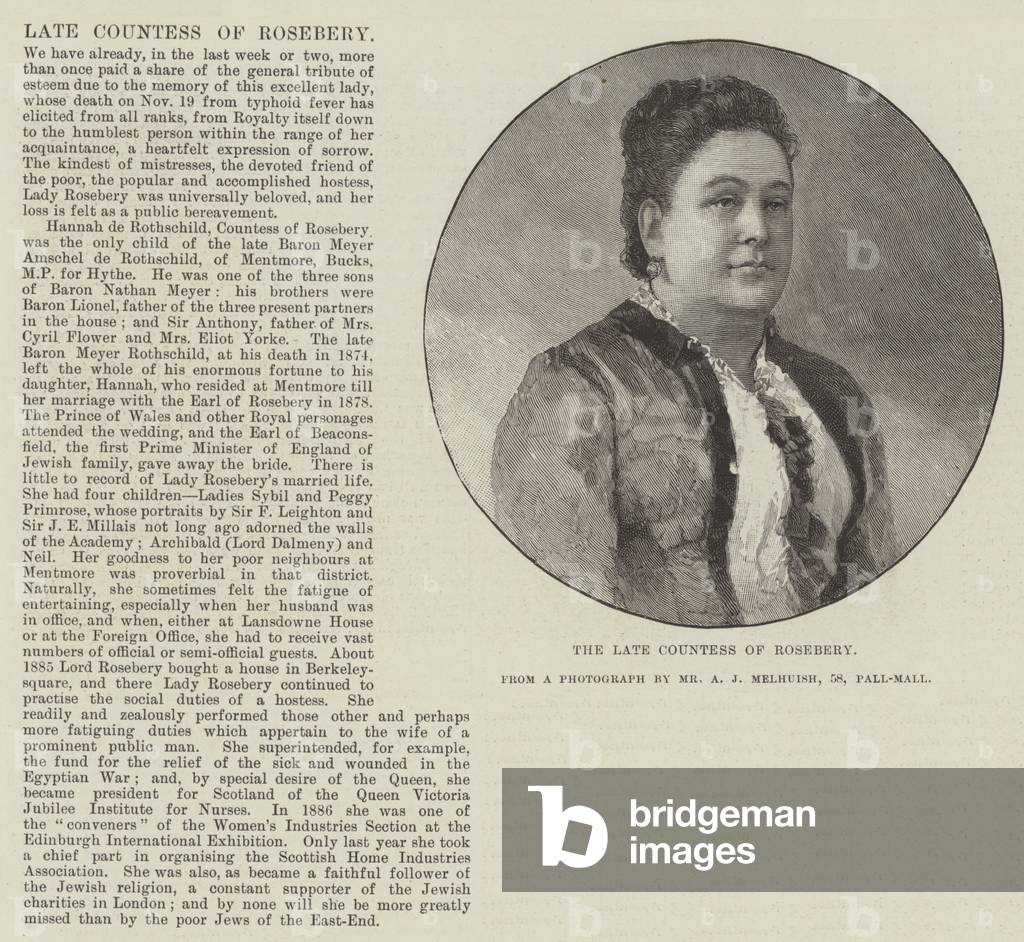 The late Countess of Rosebery (engraving)
