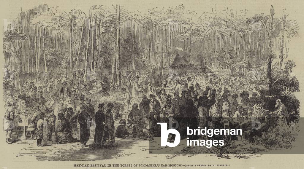May-Day Festival in the Forest of Sokolniki, near Moscow (engraving)
