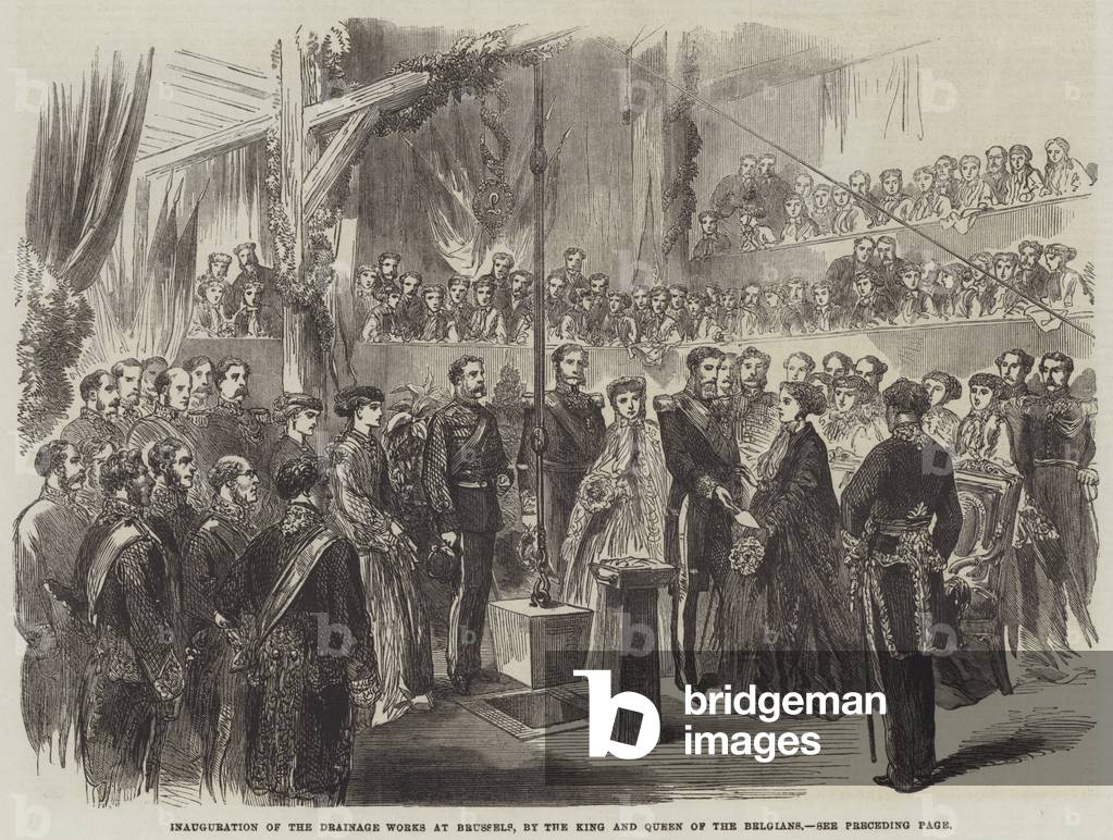 Inauguration of the Drainage Works at Brussels, by the King and Queen of the Belgians (engraving)