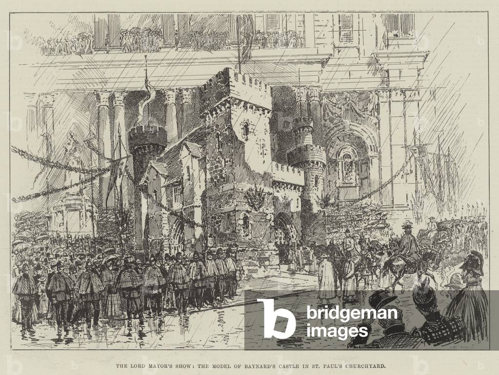 The Lord Mayor's Show, the Model of Baynard's Castle in St Paul's Churchyard (engraving)