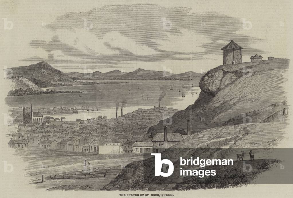 The Suburb of St Roch, Quebec (engraving)