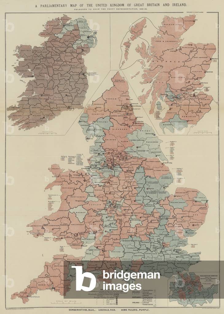 A Parliamentary Map of the United Kingdom of Great Britain and Ireland (colour litho)