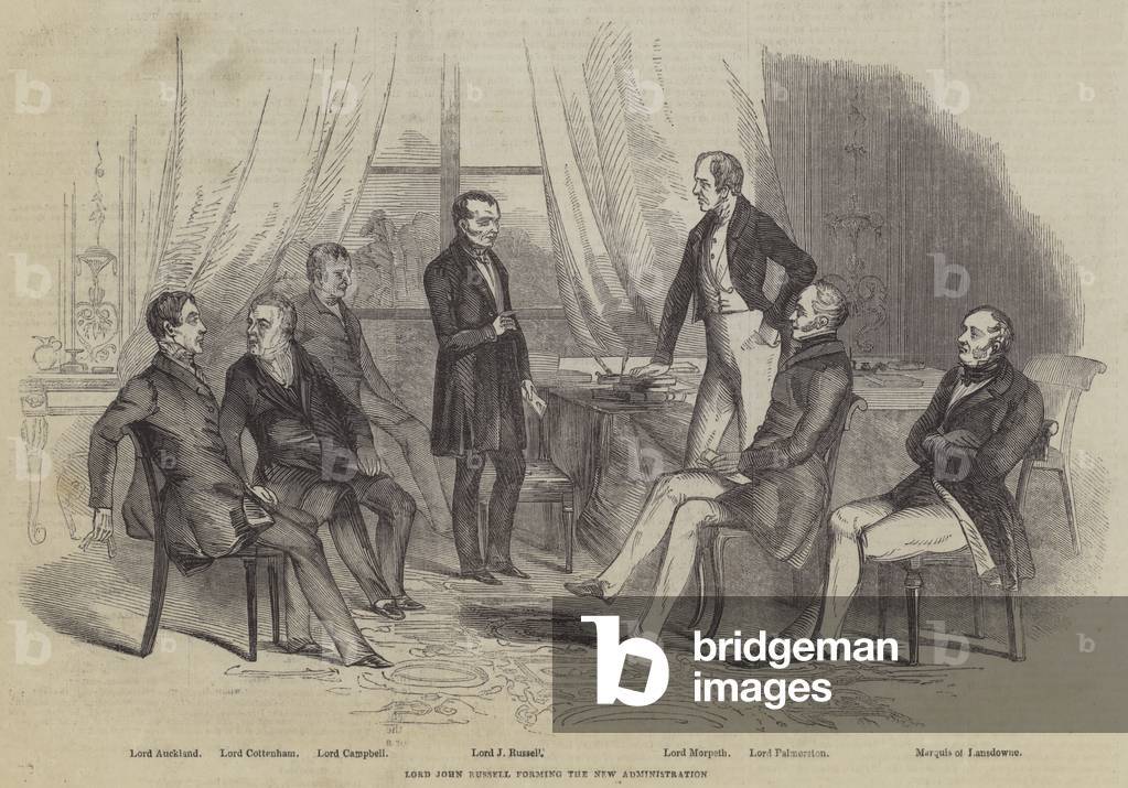 Lord John Russell forming the New Administration (engraving)
