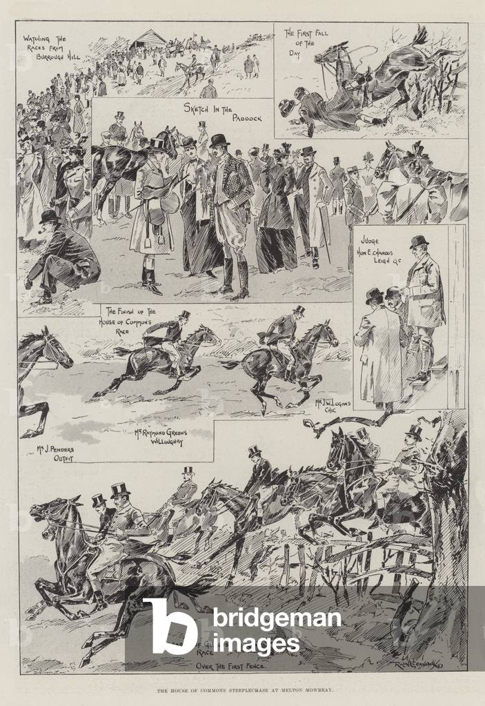 The House of Commons Steeplechase at Melton Mowbray (engraving)