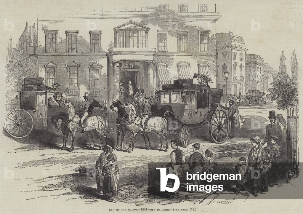 End of the Season, 1846, off to Paris (engraving)