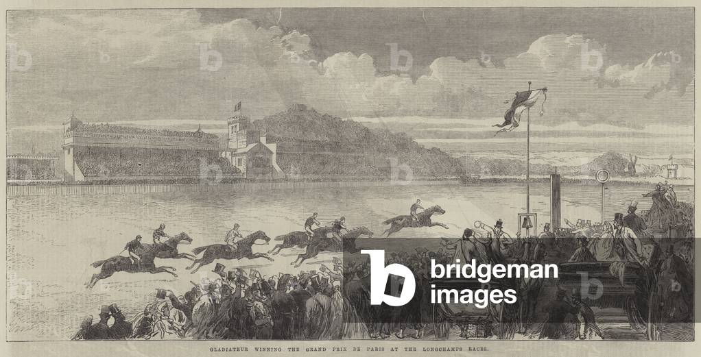 Gladiateur winning the Grand Prix de Paris at the Longchamps Races (engraving)