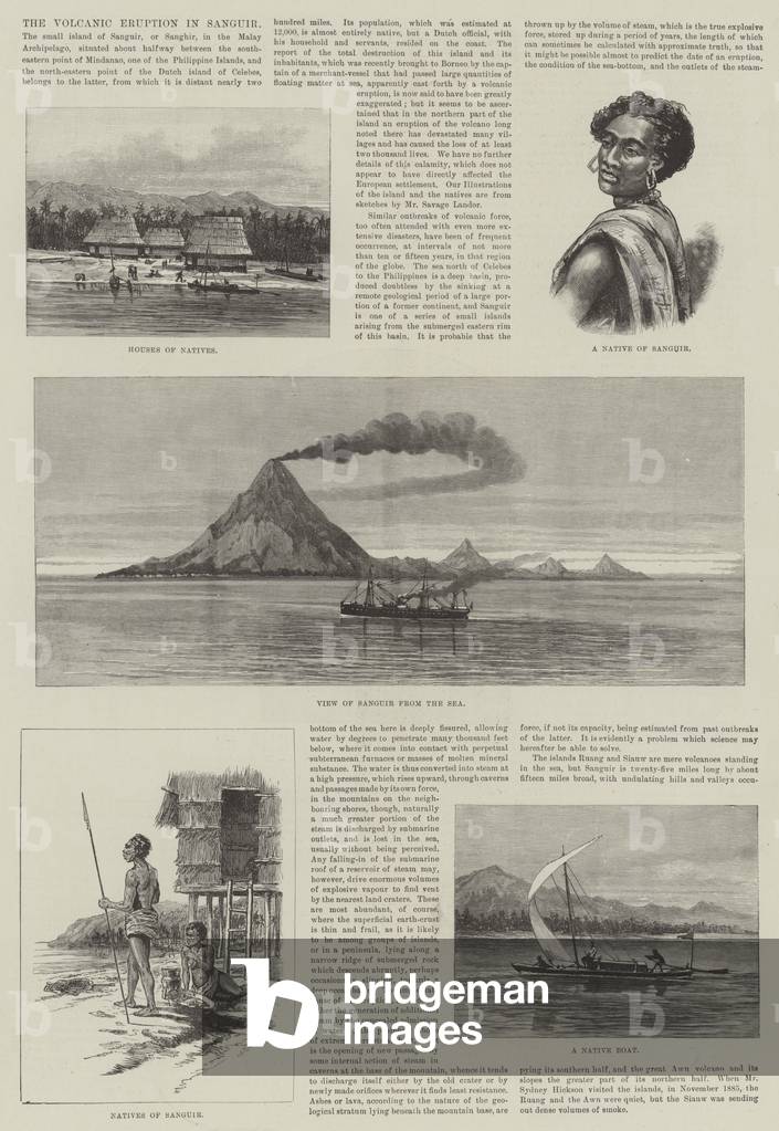 The Volcanic Eruption in Sanguir (engraving)