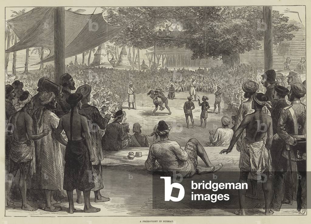 A Prize-Fight in Burmah (engraving)