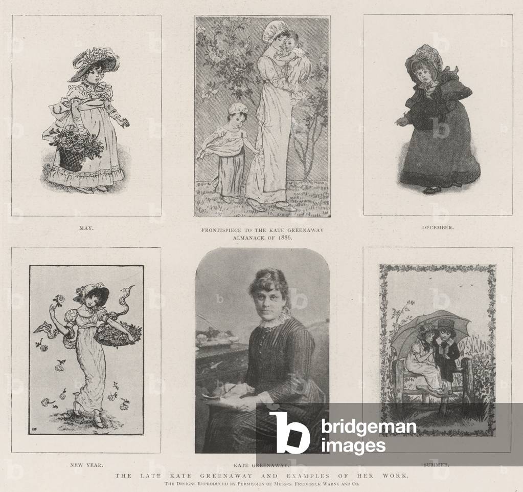 The late Kate Greenaway and Examples of her Work (litho)