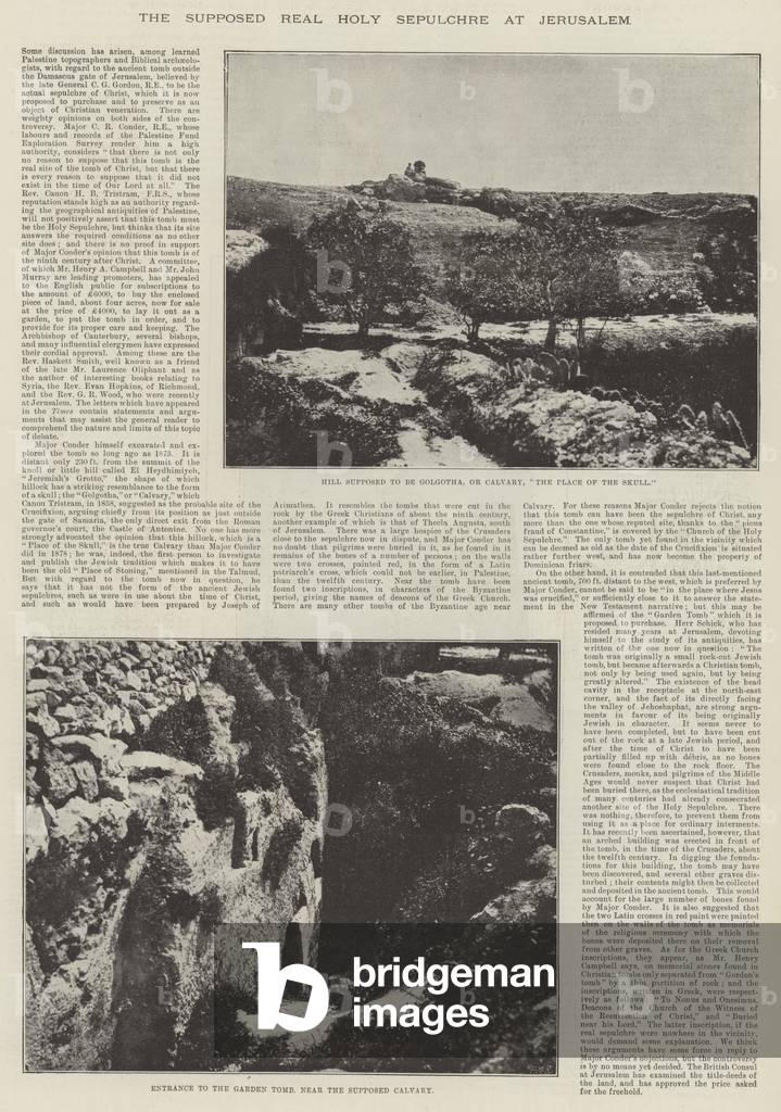 The Supposed Real Holy Sepulchre at Jerusalem (b/w photo)