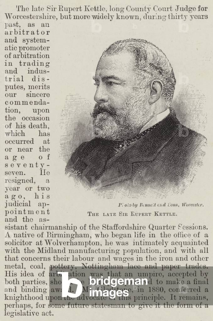 The Late Sir Rupert Kettle (engraving)