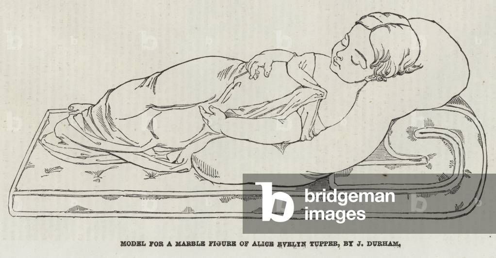 Model for a Marble Figure of Alich Evelyn Tupper, by J Durham (engraving)