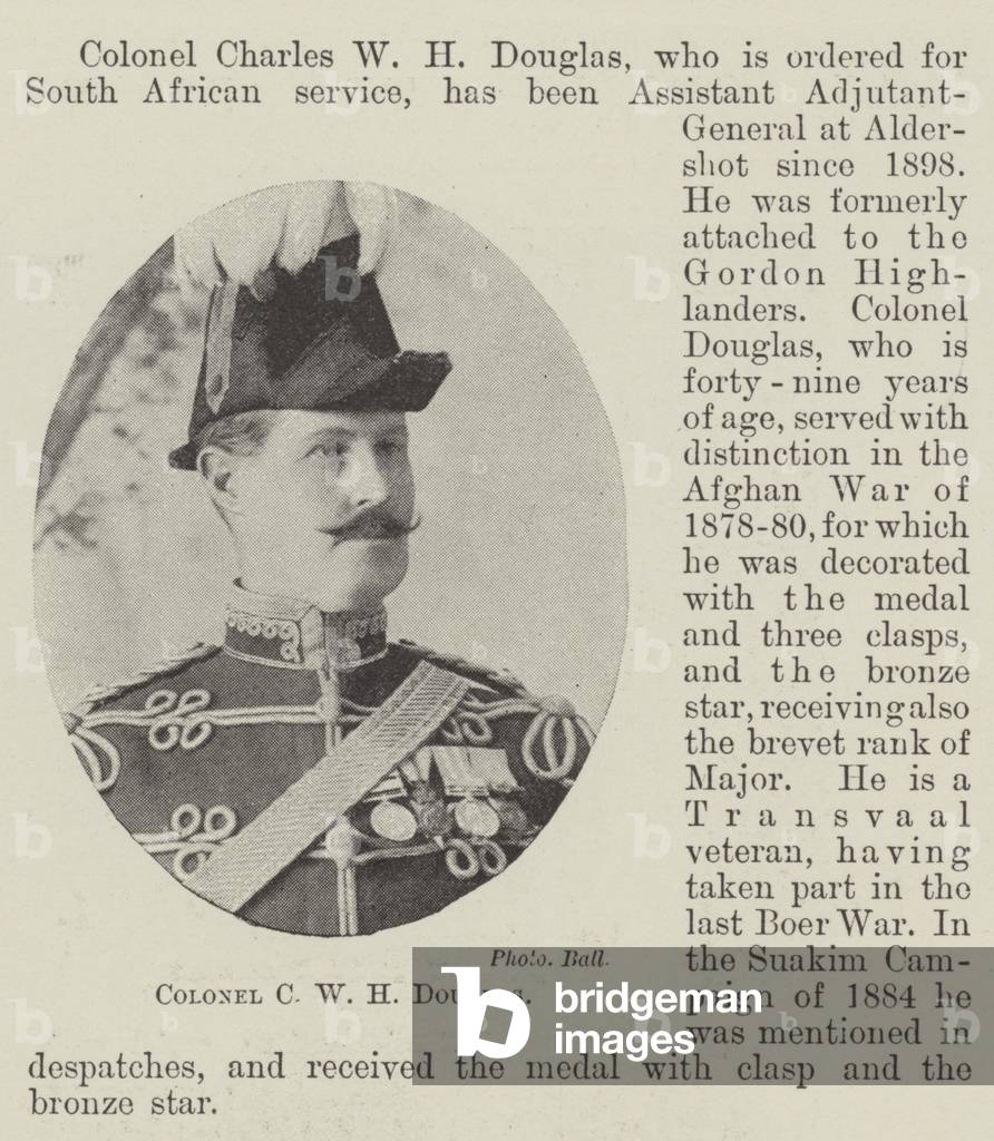 Colonel C W H Douglas (b/w photo)