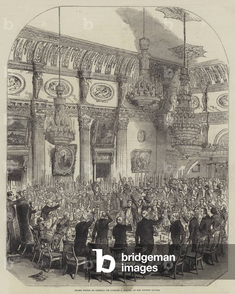 Grand Dinner to General Sir Charles J Napier, at the London Tavern (engraving)