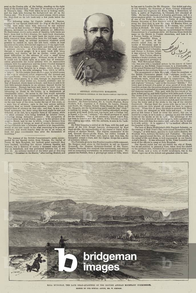 With the Afghan Boundary Commission (engraving)