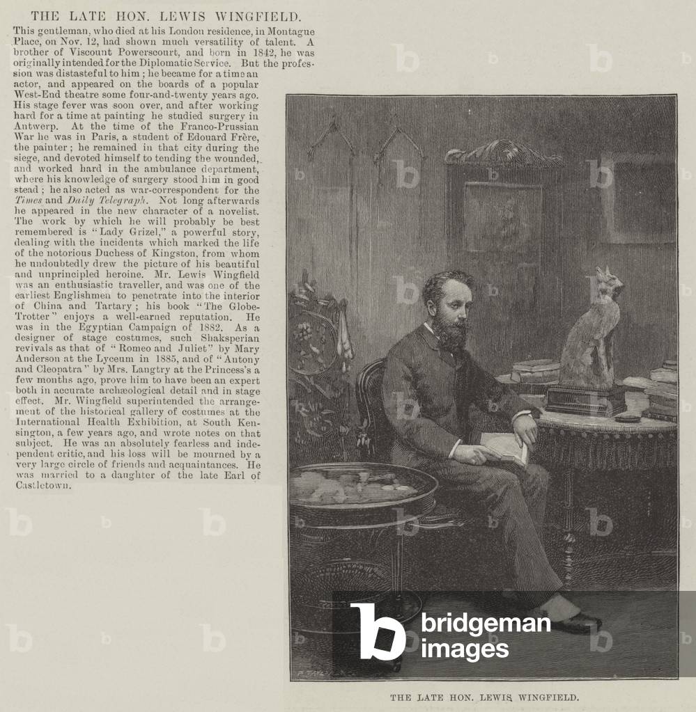 The late Honourable Lewis Wingfield (engraving)