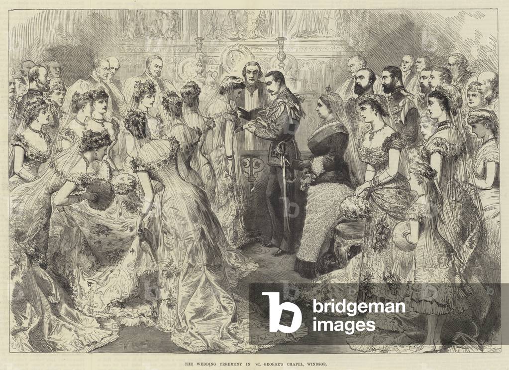 The Wedding Ceremony in St George's Chapel, Windsor (engraving)