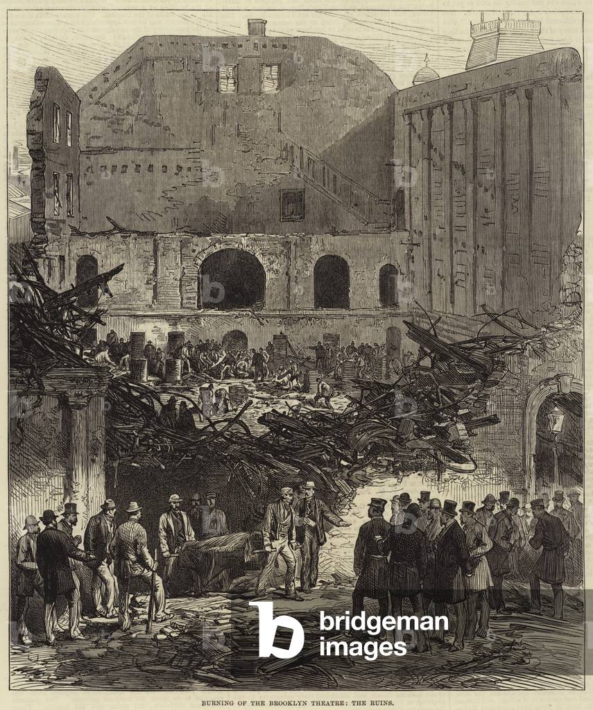 Burning of the Brooklyn Theatre, the Ruins (engraving)
