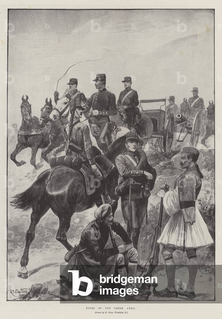 Types of the Greek Army (litho)