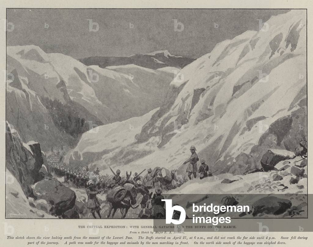 The Chitral Expedition, with General Gatacre and the Buffs on the March (litho)