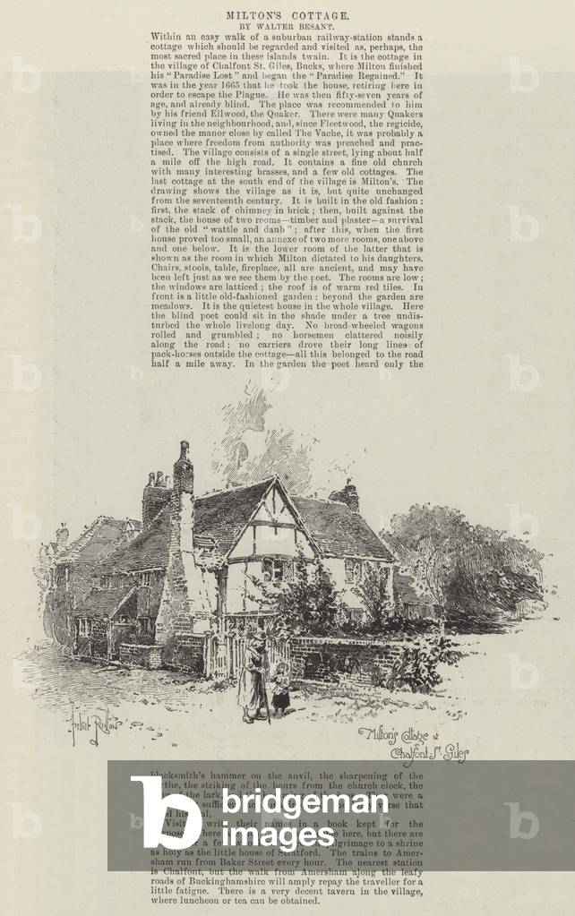 Milton's Cottage at Chalfont St Giles (engraving)