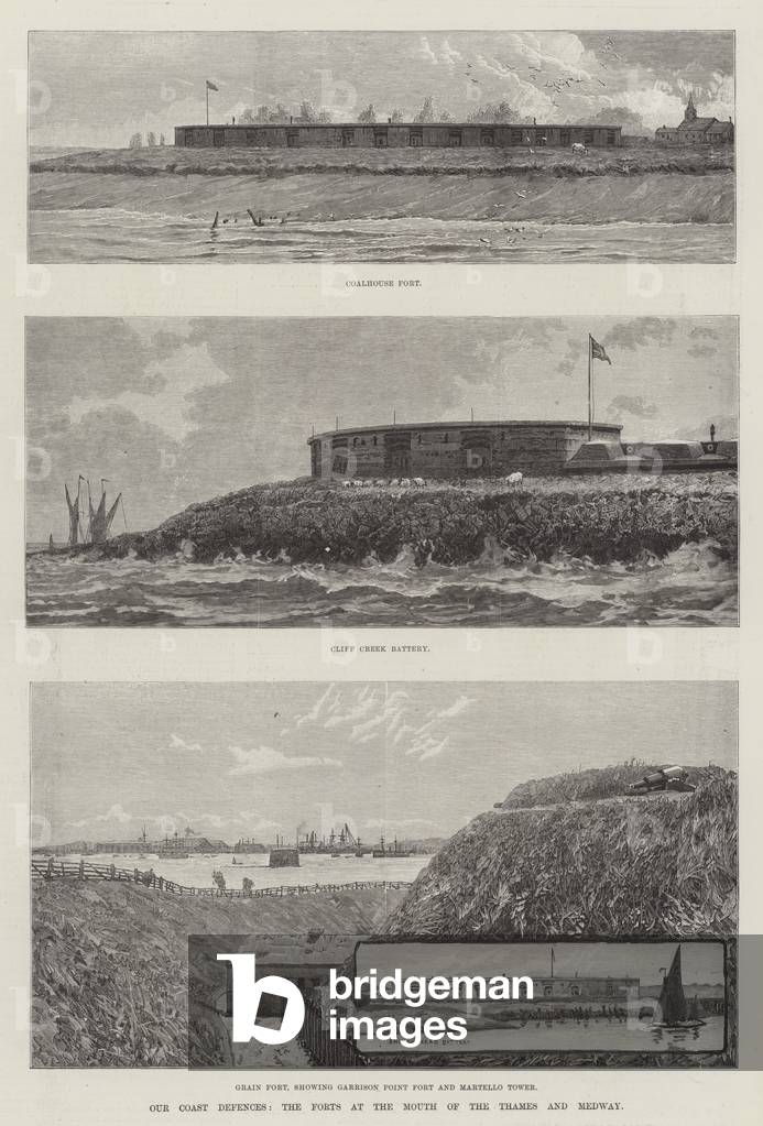 Our Coast Defences, the Forts at the Mouth of the Thames and Medway (engraving)