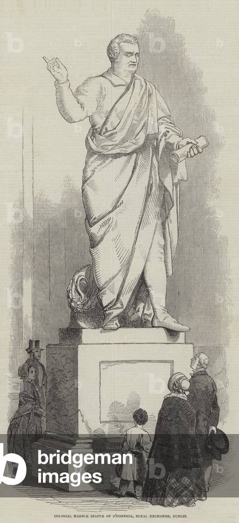 Colossal Marble Statue of O'Connell, Royal Exchange, Dublin (engraving)