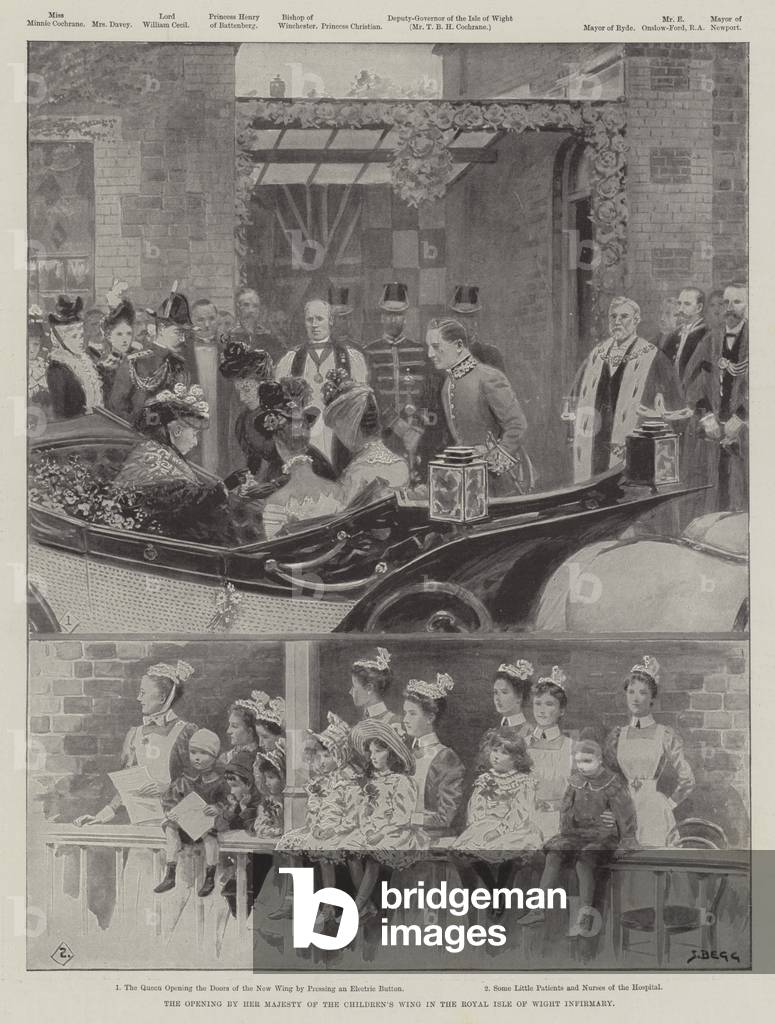 The Opening by Her Majesty of the Children's Wing in the Royal Isle of Wight Infirmary (litho)