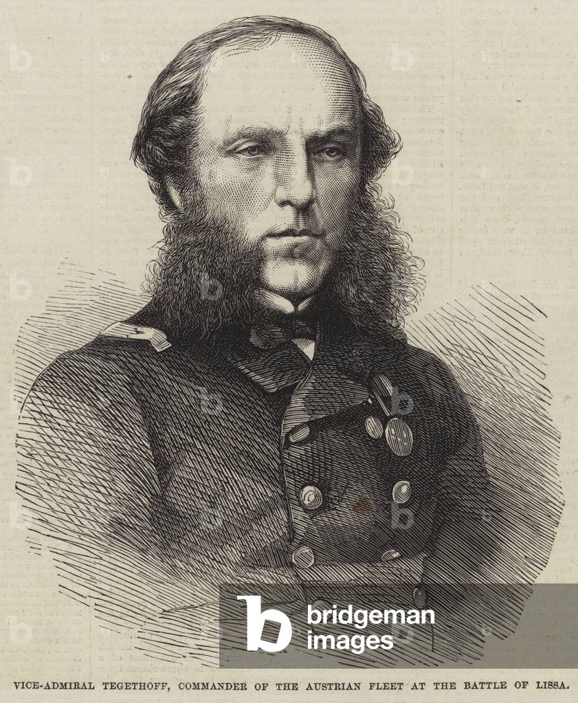Vice-Admiral Tegethoff, Commander of the Austrian Fleet at the Battle of Lissa (engraving)