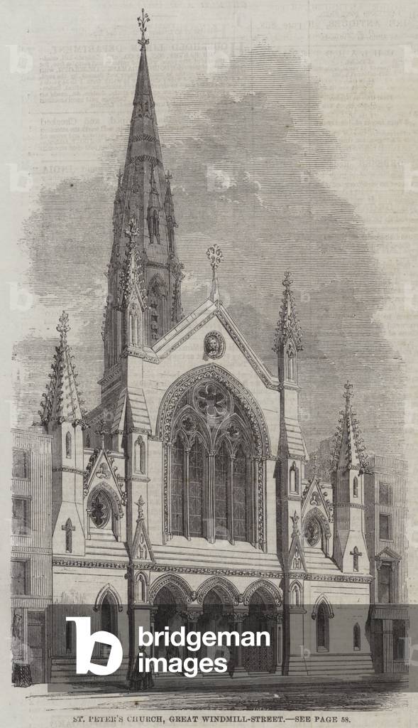 St Peter's Church, Great Windmill-Street (engraving)