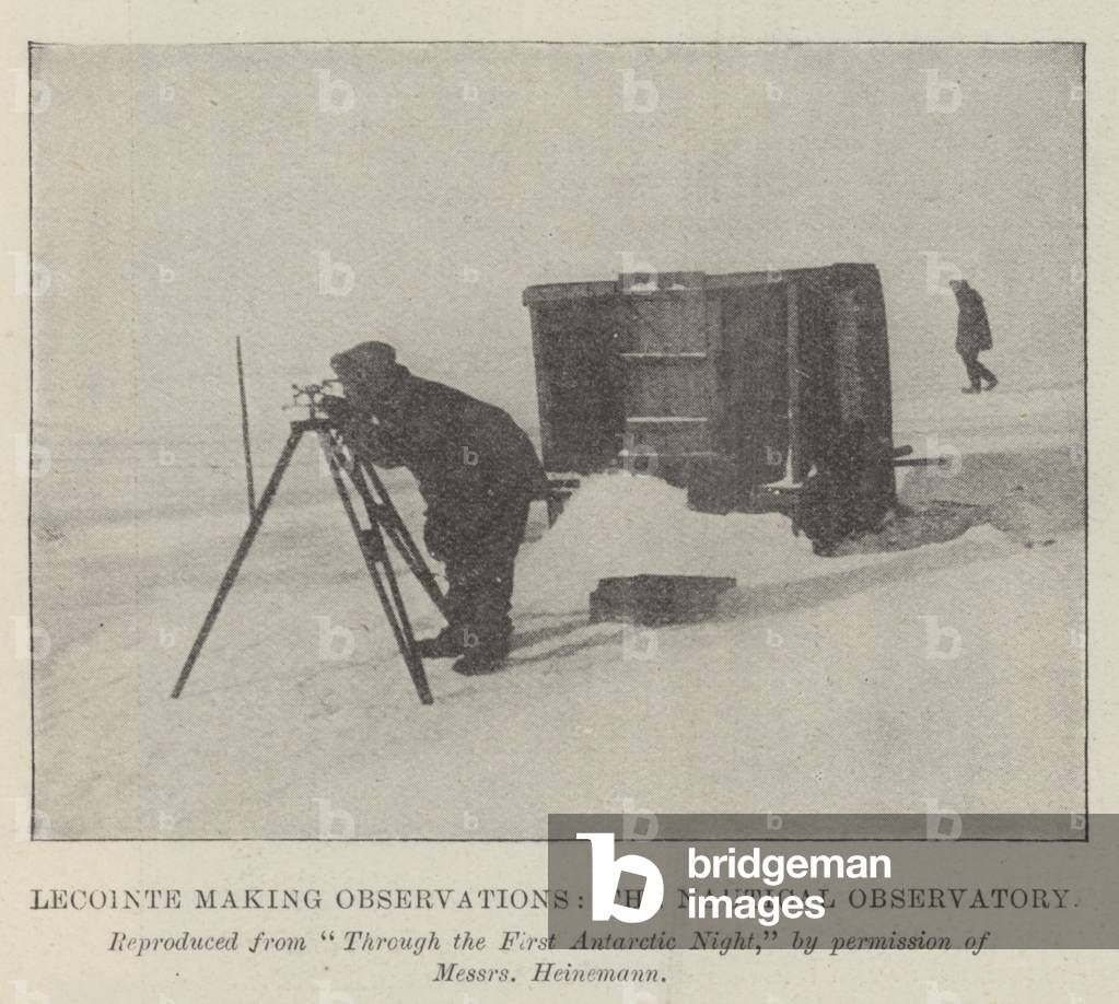 Lecointe making Observations, the Nautical Observatory (b/w photo)