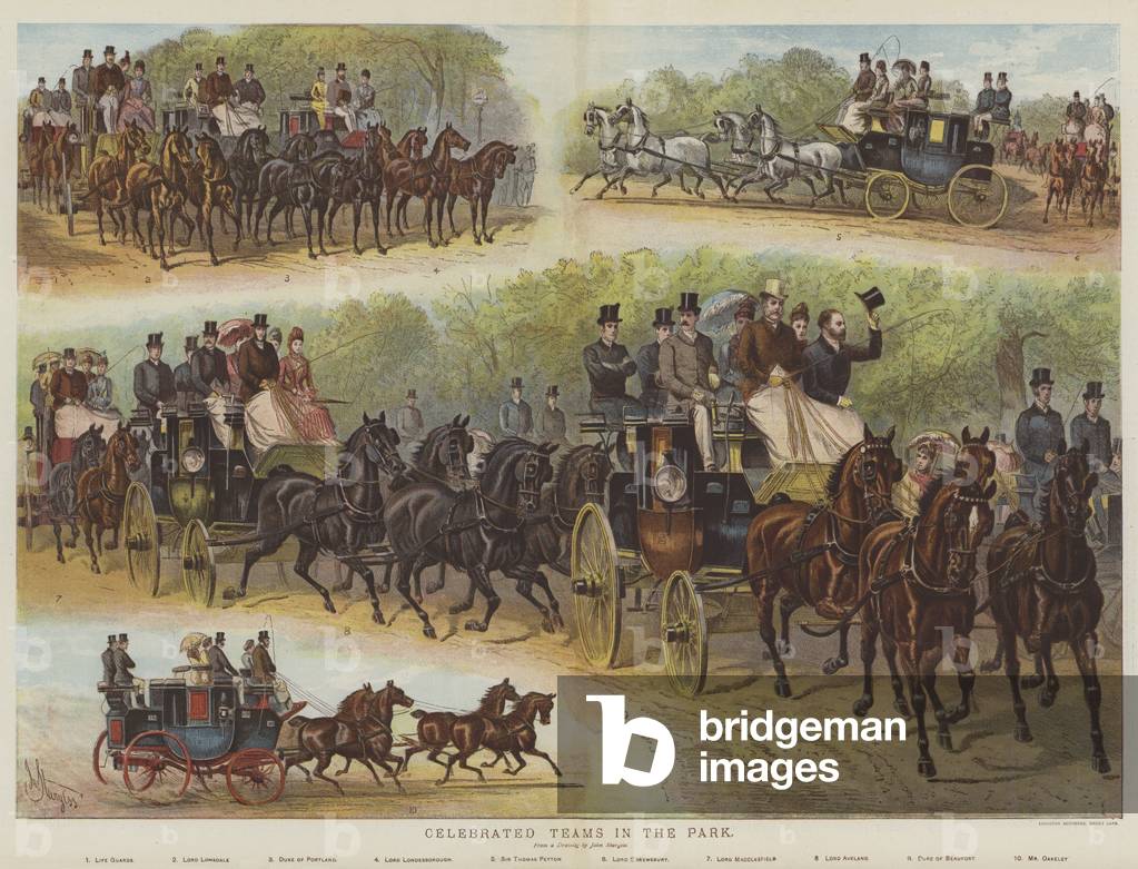 Celebrated Teams in the Park (colour litho)