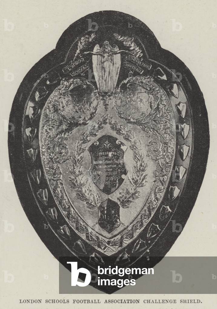 London Schools Football Association Challenge Shield (b/w photo)