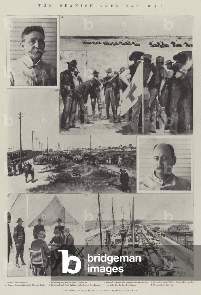 The Spanish-American War, the American Mobilisation at Tampa, Scenes of Camp Life (litho)