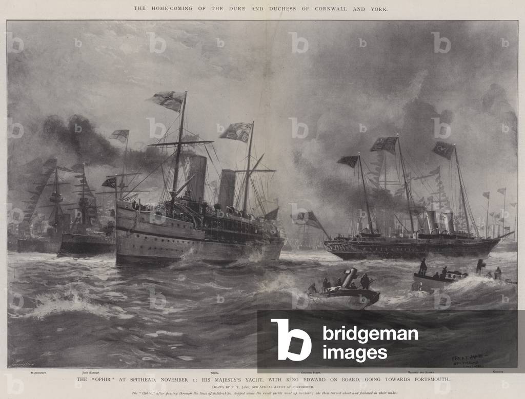 The Home-Coming of the Duke and Duchess of Cornwall and York (litho)