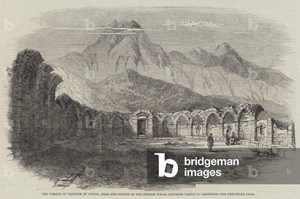 The Temple of Neptune at Zowan, near the Source of the Stream which supplied Water to Carthage (engraving)
