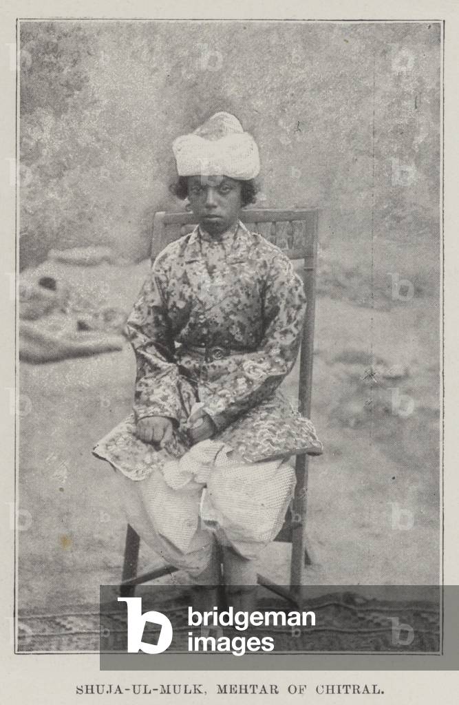 Shuja-ul-Mulk, Mehtar of Chitral (b/w photo)