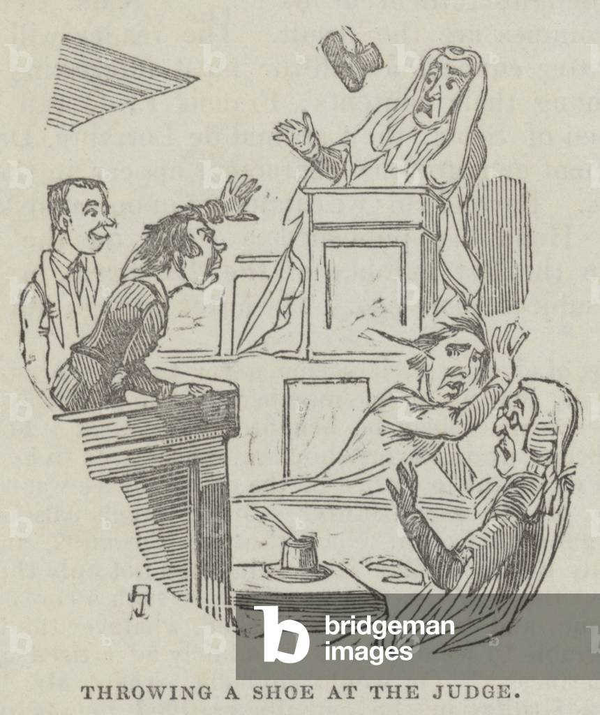 Throwing a Shoe at the Judge (engraving)